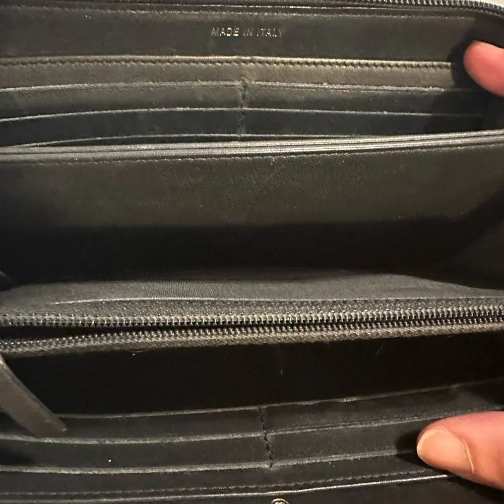Chanel Black and Gold Quilted Clutch